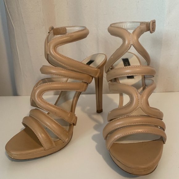 Zara Basic Collection Caged Nude Heels - Picture 1 of 10